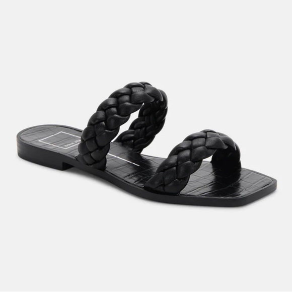 Dolce Vita Black Indy Sandals - Picture 1 of 5